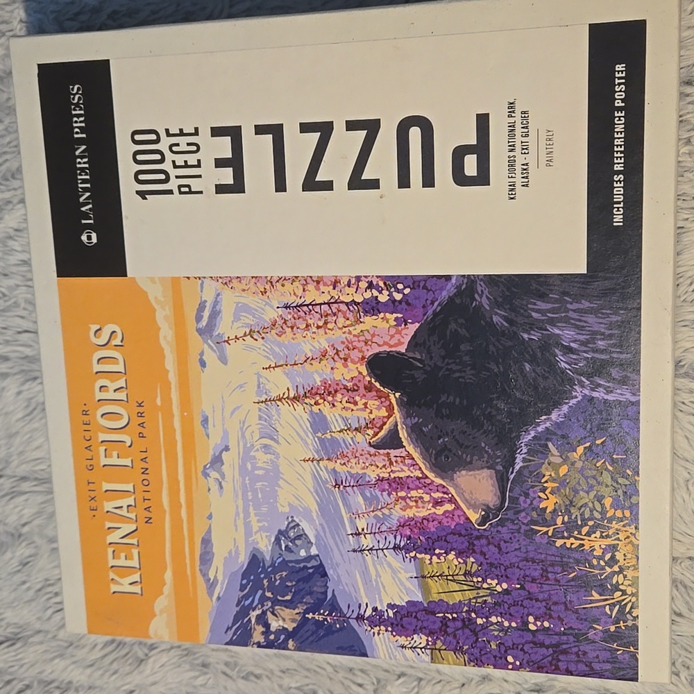 Lantern Press - Kenai Fjords National Park 1000 Piece Puzzle W/ Flowers And Bear